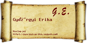 Györgyi Erika névjegykártya